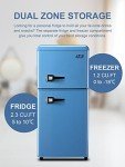 KRIB BLING 3.5 Cu.Ft Two-Door Refrigerator - Blue
