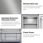 Galanz Retro Stainless Steel Bottom Mount Refrigerator