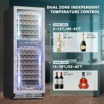 EUHOMY 24" Dual Zone Wine Cooler Refrigerator