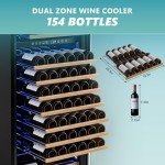 EUHOMY 24" Dual Zone Wine Cooler Refrigerator