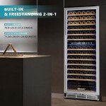 EUHOMY 24" Dual Zone Wine Cooler Refrigerator