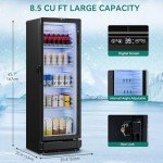 YITAHOME 8.5 Cu. Ft. Beverage Display Fridge