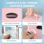 HealSmart Mini Fridge: 4L Cooler & Warmer, Pink