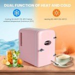 HealSmart Mini Fridge: 4L Cooler & Warmer, Pink