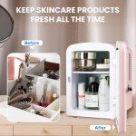 HealSmart Mini Fridge: 4L Cooler & Warmer, Pink