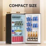 Frestec 3.2 Cu. Ft. Mini Fridge with Freezer