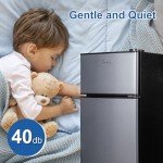 Compact 2.9 Cu.Ft Double Door Mini Fridge