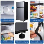 Compact 2.9 Cu.Ft Double Door Mini Fridge