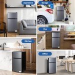 Compact 2.9 Cu.Ft Double Door Mini Fridge