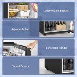 HOMCOM 4.5 Cu.Ft Mini Fridge with Freezer
