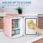 Pink Portable Mini Fridge for Skincare & Beverages