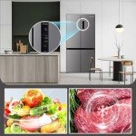 THFRIONE 4-Door Stainless Steel French Door Refrigerator