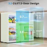 Bodare 3.2 Cu.Ft Mini Fridge with Freezer