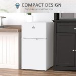 HOMCOM 3.2 Cu.Ft Mini Fridge with Freezer