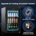 17" Black Mini Beverage Refrigerator - 96 Can Capacity