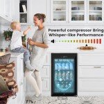 17" Black Mini Beverage Refrigerator - 96 Can Capacity