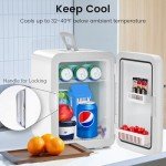 Compact Mini Fridge - 15 Can Portable Cooler