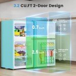 Bodare Quiet Mini Fridge with Freezer - 3.2 Cu.Ft