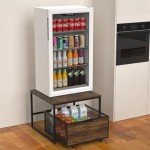 VANVERB Mini Fridge Stand with Storage Basket