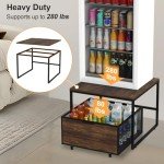 VANVERB Mini Fridge Stand with Storage Basket