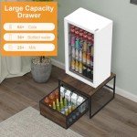 VANVERB Mini Fridge Stand with Storage Basket