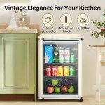 Anypro 3.4 Cu.Ft Retro Beverage Cooler Fridge