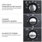 Compact Stainless Steel Toaster Oven with Timer