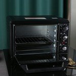 Compact Stainless Steel Toaster Oven with Timer