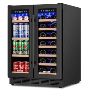 24" Dual Zone Wine and Beverage Cooler - Black