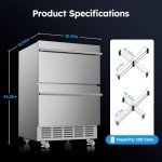 Mojgar 24-Inch Outdoor Refrigerator with Wheels