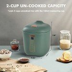 CHACEEF 2-Cup Mini Rice Cooker - Portable & Non-Stick
