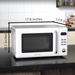 Emerson Compact Retro White Microwave Oven, 700W