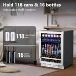 24-Inch Beverage and Wine Cooler Fridge