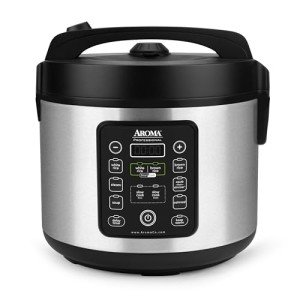 Aroma Cool-Touch Stainless Steel Rice Multicooker 20-Cup