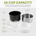 Aroma Cool-Touch Stainless Steel Rice Multicooker 20-Cup