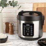 Aroma Cool-Touch Stainless Steel Rice Multicooker 20-Cup