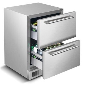 24" Outdoor Double Drawer Beverage Fridge