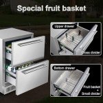 24" Outdoor Double Drawer Beverage Fridge