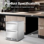 24" Outdoor Double Drawer Beverage Fridge