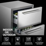 24" Outdoor Double Drawer Beverage Fridge