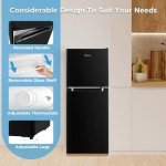 Midea 4.5 Cu Ft Black Double Door Refrigerator