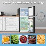 Midea 4.5 Cu Ft Black Double Door Refrigerator