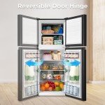 Midea 4.5 Cu Ft Black Double Door Refrigerator