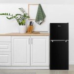 Midea 4.5 Cu Ft Black Double Door Refrigerator