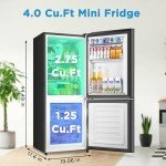 Saeoola 4.0 Cu.Ft Compact Bottom Freezer Refrigerator