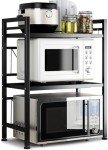 Expandable Microwave Oven Rack with Hooks