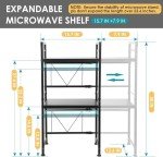 Expandable Microwave Oven Rack with Hooks