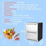 VEVOR 24" Undercounter Refrigerator with 2 Drawers
