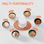 Compact White Rice Cooker for 1-1.5 Cups