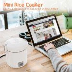 Compact White Rice Cooker for 1-1.5 Cups